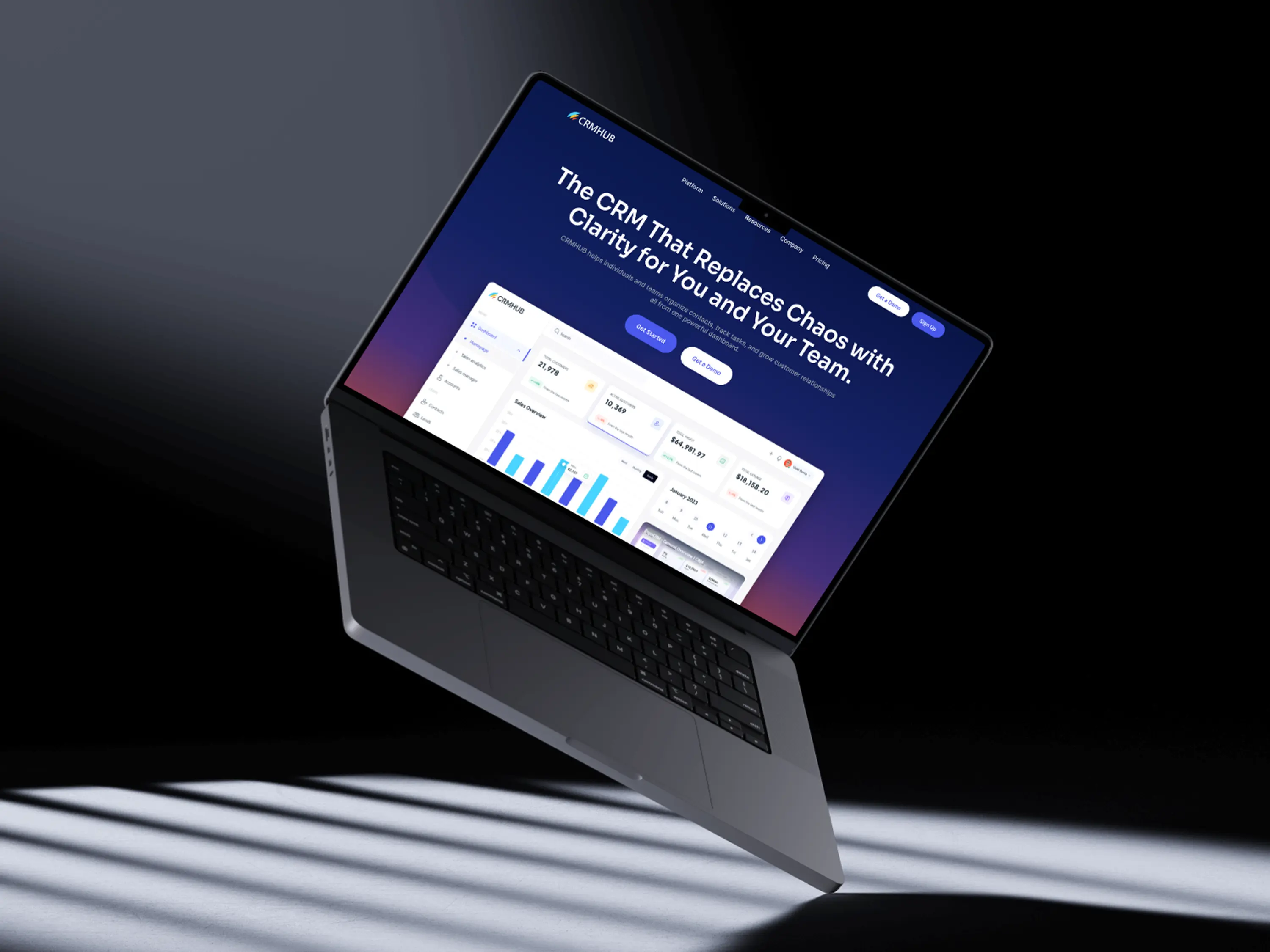 CRMHUB Website Design Mockup