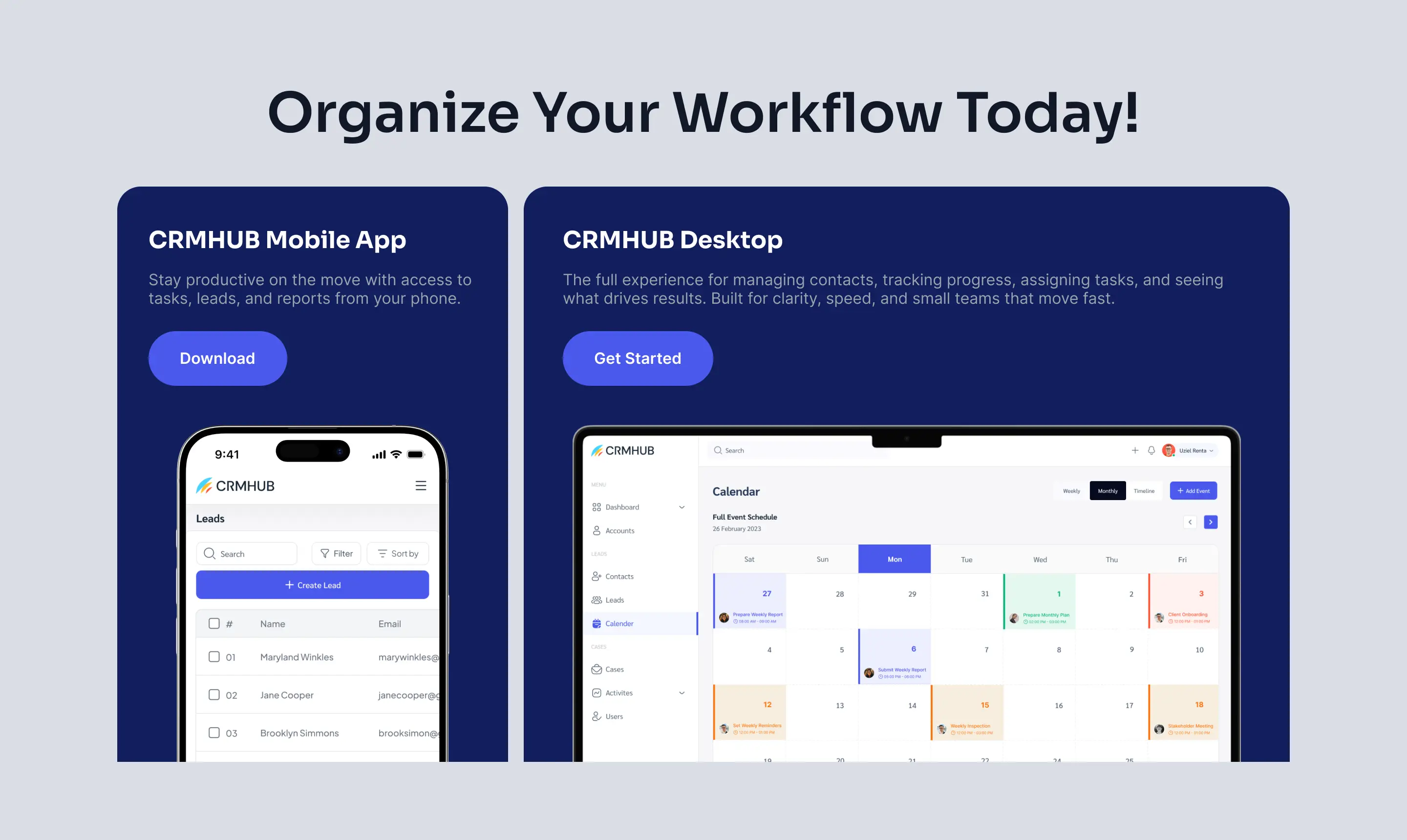 An image of the final CTA section of CRMHUB Landing page