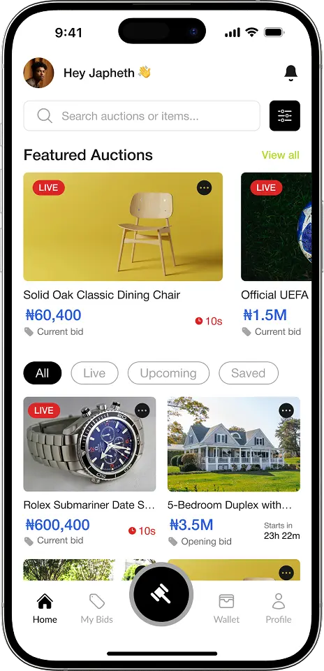 A mockup of the Auctave home page